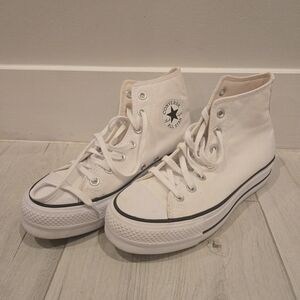 Converse High Top Platform Sneakers - White